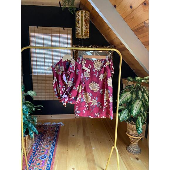 Floral Silk Skirt Set - Picture 7 of 10